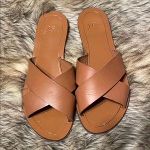 J. Crew leather slides